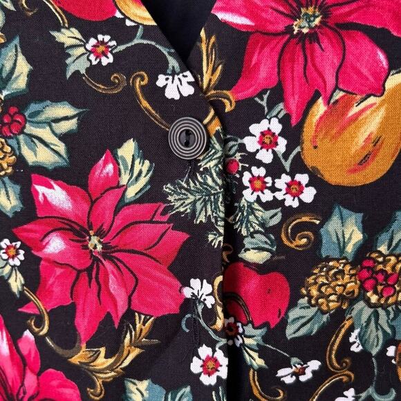 NWT Vintage Women's Nutcracker Poinsettia Christmas Holiday Vest Side Large - Picture 3 of 5